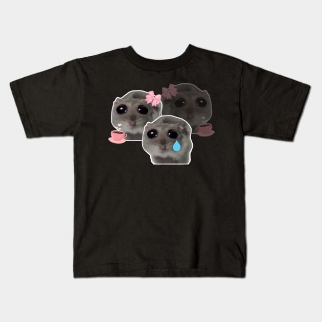 Sad Hamster Kids T-Shirt by LaroyaloTees